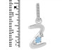 Aquamarine & White Topaz Alphabet Z Pendant AQM-RDA-52.