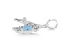 Aquamarine & White Topaz Alphabet A Pendant AQM-RDA-53.