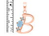 Aquamarine & White Topaz Alphabet B Pendant AQM-RDA-54.