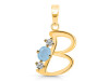 Aquamarine & White Topaz Alphabet B Pendant AQM-RDA-54.