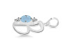 Aquamarine & White Topaz Alphabet B Pendant AQM-RDA-54.