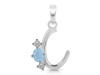 Aquamarine & White Topaz Alphabet C Pendant AQM-RDA-55.