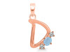 Aquamarine & White Topaz Alphabet D Pendant AQM-RDA-56.