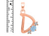 Aquamarine & White Topaz Alphabet D Pendant AQM-RDA-56.