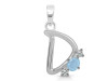 Aquamarine & White Topaz Alphabet D Pendant AQM-RDA-56.