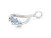 Aquamarine & White Topaz Alphabet D Pendant AQM-RDA-56.