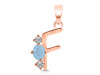 Aquamarine & White Topaz Alphabet F Pendant AQM-RDA-58.