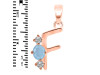Aquamarine & White Topaz Alphabet F Pendant AQM-RDA-58.