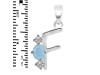Aquamarine & White Topaz Alphabet F Pendant AQM-RDA-58.