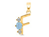 Aquamarine & White Topaz Alphabet F Pendant AQM-RDA-58.