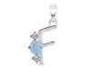 Aquamarine & White Topaz Alphabet F Pendant AQM-RDA-58.