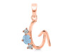 Aquamarine & White Topaz Alphabet G Pendant AQM-RDA-59.