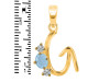 Aquamarine & White Topaz Alphabet G Pendant AQM-RDA-59.