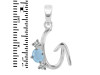 Aquamarine & White Topaz Alphabet G Pendant AQM-RDA-59.