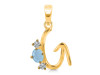 Aquamarine & White Topaz Alphabet G Pendant AQM-RDA-59.