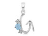 Aquamarine & White Topaz Alphabet G Pendant AQM-RDA-59.