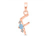 Aquamarine & White Topaz Alphabet F Pendant AQM-RDA-6.