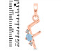 Aquamarine & White Topaz Alphabet F Pendant AQM-RDA-6.