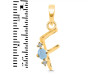 Aquamarine & White Topaz Alphabet F Pendant AQM-RDA-6.