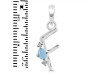 Aquamarine & White Topaz Alphabet F Pendant AQM-RDA-6.