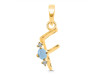 Aquamarine & White Topaz Alphabet F Pendant AQM-RDA-6.