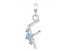 Aquamarine & White Topaz Alphabet F Pendant AQM-RDA-6.
