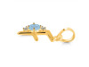 Aquamarine & White Topaz Alphabet F Pendant AQM-RDA-6.