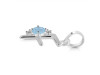 Aquamarine & White Topaz Alphabet F Pendant AQM-RDA-6.
