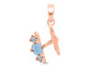 Aquamarine & White Topaz Alphabet H Pendant AQM-RDA-60.