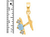 Aquamarine & White Topaz Alphabet H Pendant AQM-RDA-60.
