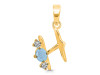 Aquamarine & White Topaz Alphabet H Pendant AQM-RDA-60.
