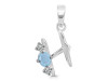 Aquamarine & White Topaz Alphabet H Pendant AQM-RDA-60.