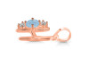 Aquamarine & White Topaz Alphabet H Pendant AQM-RDA-60.