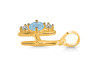 Aquamarine & White Topaz Alphabet H Pendant AQM-RDA-60.