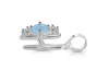 Aquamarine & White Topaz Alphabet H Pendant AQM-RDA-60.