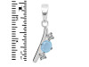 Aquamarine & White Topaz Alphabet I Pendant AQM-RDA-61.
