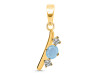 Aquamarine & White Topaz Alphabet I Pendant AQM-RDA-61.