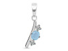 Aquamarine & White Topaz Alphabet I Pendant AQM-RDA-61.