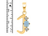 Aquamarine & White Topaz Alphabet J Pendant AQM-RDA-62.