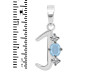 Aquamarine & White Topaz Alphabet J Pendant AQM-RDA-62.