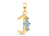 Aquamarine & White Topaz Alphabet J Pendant AQM-RDA-62.