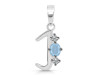 Aquamarine & White Topaz Alphabet J Pendant AQM-RDA-62.