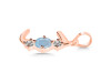 Aquamarine & White Topaz Alphabet J Pendant AQM-RDA-62.