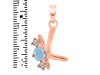 Aquamarine & White Topaz Alphabet K Pendant AQM-RDA-63.