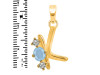 Aquamarine & White Topaz Alphabet K Pendant AQM-RDA-63.
