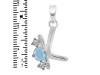 Aquamarine & White Topaz Alphabet K Pendant AQM-RDA-63.