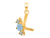 Aquamarine & White Topaz Alphabet K Pendant AQM-RDA-63.