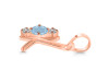 Aquamarine & White Topaz Alphabet K Pendant AQM-RDA-63.