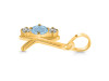 Aquamarine & White Topaz Alphabet K Pendant AQM-RDA-63.