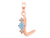 Aquamarine & White Topaz Alphabet L Pendant AQM-RDA-64.